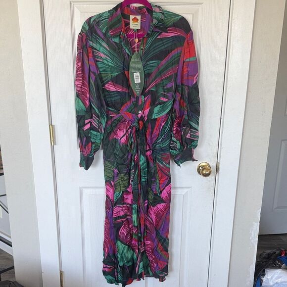 Farm Rio bead embellished printed twill midi dress • Small - Picture 3 of 9